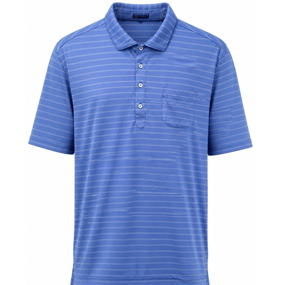 Stitch Golf Polo Mens XL Striped Performance Blue Stripe Regular Fit Modern